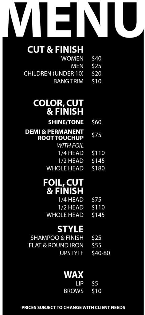 Village Hair Rack Card Back Side