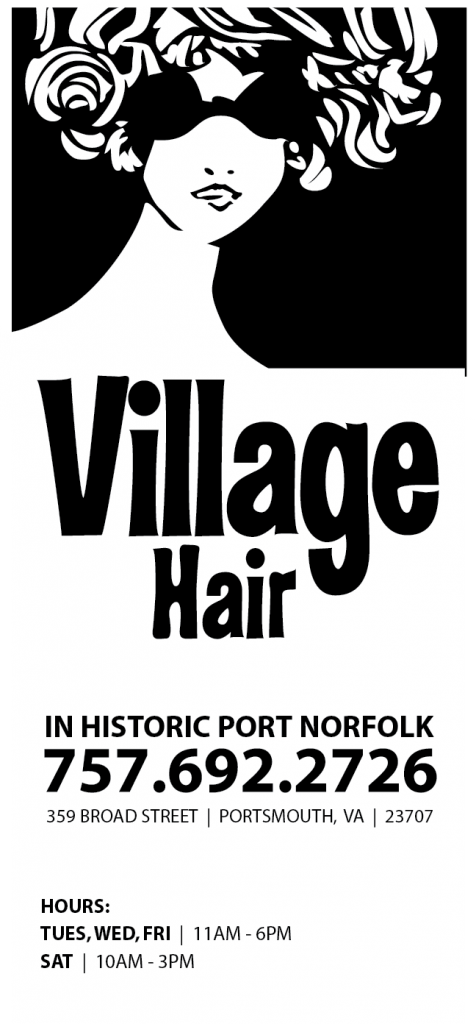 Village Hair Rack Card Front Side